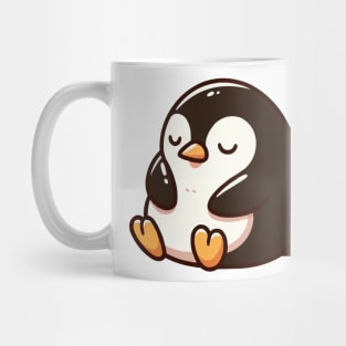 cute penguin sleeping sitting up Mug